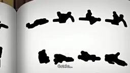 Blonde und brünette Hentai-Milfs sitzen mit einem jungen Mann an einem steinernen Tisch in einem gemütlichen Innenraum