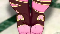 Amy Rose auf Hotelbett, pinke Leggings, pralle Hinterbacken